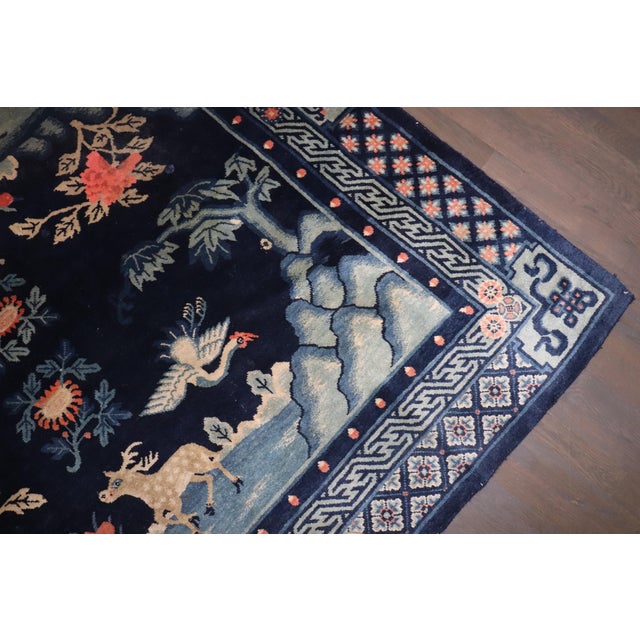 Early 20th Century Zabihi Collection Mongolian Animal Square Rug - 5'5" x 6'4" For Sale - Image 10 of 12