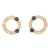 Sapphire Diamond Earrings Vintage 18k Yellow Gold Circle Studs Fine Jewellery - 2 Pieces For Sale