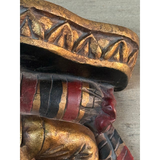 Red Vintage Venetian Style Polychrome Figural Wall Brackets - A Pair For Sale - Image 8 of 11