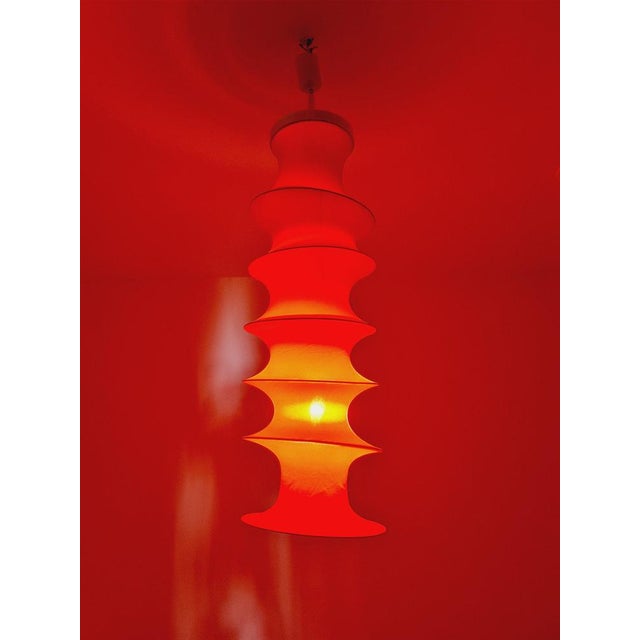 Bruno Munari Italian Orange Milano Falkland Pendant Lamp by Bruno Munari for Danese, 1970s For Sale - Image 4 of 11