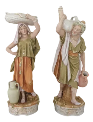 Large Water Carriers Figures from Royal Dux, Set of 2