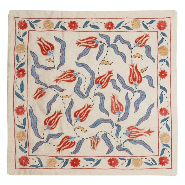 New Hand-Embroidered 100% Silk Cushion Cover – Authentic Uzbek Textile Art Elevate your home décor with this exquisite...