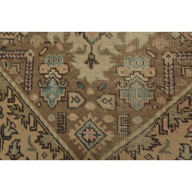 Pink Tabriz Rug 7’9” X 10’11” Pink Wool Vintage Distressed Hand-Knotted Carpet For Sale - Image 8 of 15