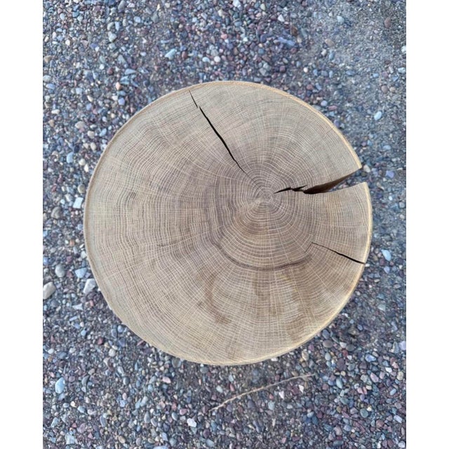 Solid white oak hand turned side table from Germany. Gorgeous table with a couple of natural wood splits which give it...