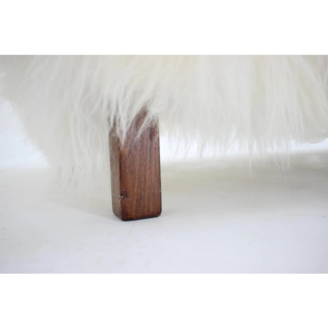 Czechoslovakian Art Deco Sheepskin Ottoman, 1930s For Sale - Image 9 of 17