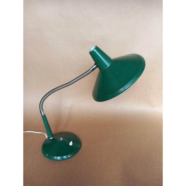 Forest Green Vintage Table Lamp, 1950s For Sale - Image 8 of 9