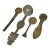 Early 20th Century 4 Asante Brass Gold Dust Spoons Ghana For Sale