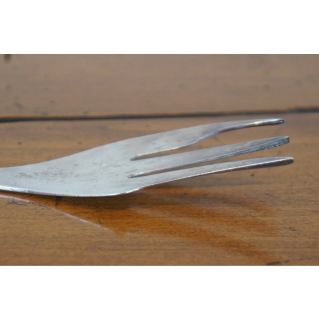 Antique Shiebler Sterling Silver 925 Meat Serving Fork Daisy 2885 Floral 123g For Sale - Image 10 of 12