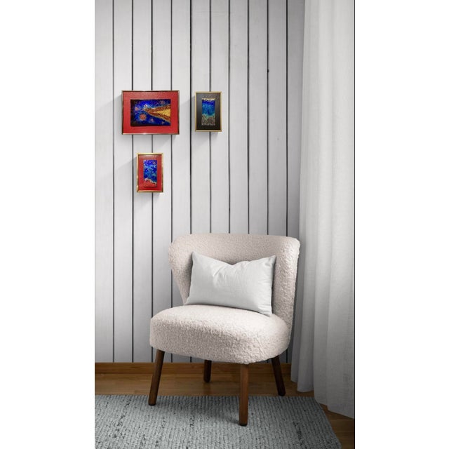 "Manna From Heaven" was painted in 2024 and is made of enamel on copper with gold foil, measuring 6" x 9" framed.