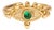 Mystic Emerald Evil Eye Gold Adjustable Band Ring, Size 8 For Sale
