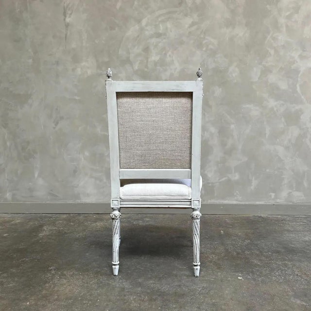 Late 19th Century Antique Louis XVI Style Painted and Upholstered Chair For Sale - Image 5 of 7