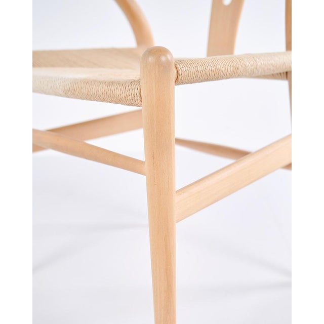 Wood Model CH24 Wishbone Chairs in Beech and Cord by Hans J. Wegner for Carl Hansen & Søn, 1970s, Set of 6 For Sale - Image 7 of 17