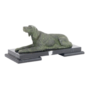Setter Verdigris Patinated Spelter Sculpture
