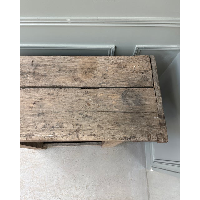 Small Vintage Oak Workbench, 1950s For Sale - Image 11 of 12