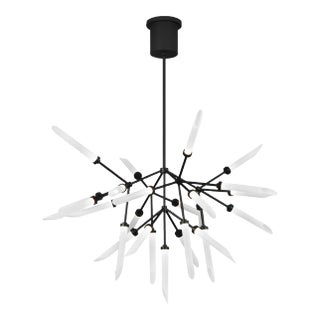 Visual Comfort Modern Spur Chandelier LED Matte Black For Sale