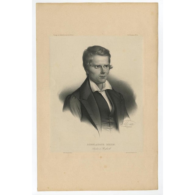 Antique Portrait of Gunnlaugur Briem – Icelandic Student in Reykjavik, 1842 This lithographic portrait shows Gunnlaugur...