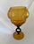 Mid-Century Modern Empoli Italian Vintage Art Amber Art Bowl With Pedestal For Sale - Image 3 of 5