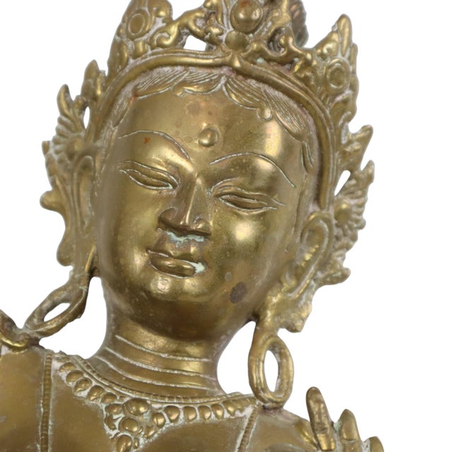 Large Brass Sculpture of Mayadevi, 1950s For Sale - Image 12 of 15
