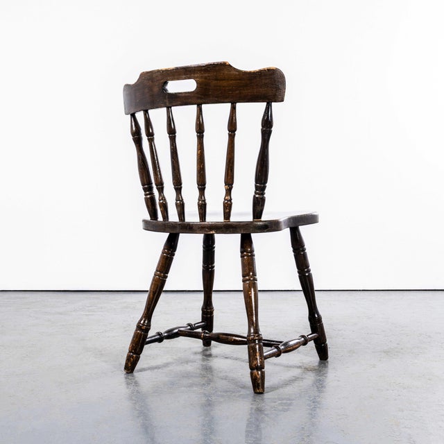 1970’s English Penny Public House Dining Chairs. - Set Of Four Not our usual fare, but we were contacted by a local mill...