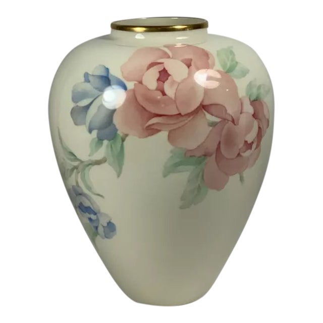 Vintage Lenox Chatsworth Porcelain Floral Vase For Sale