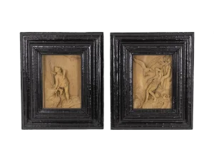 Small Sculpted Pictures, 1880s, Set of 2