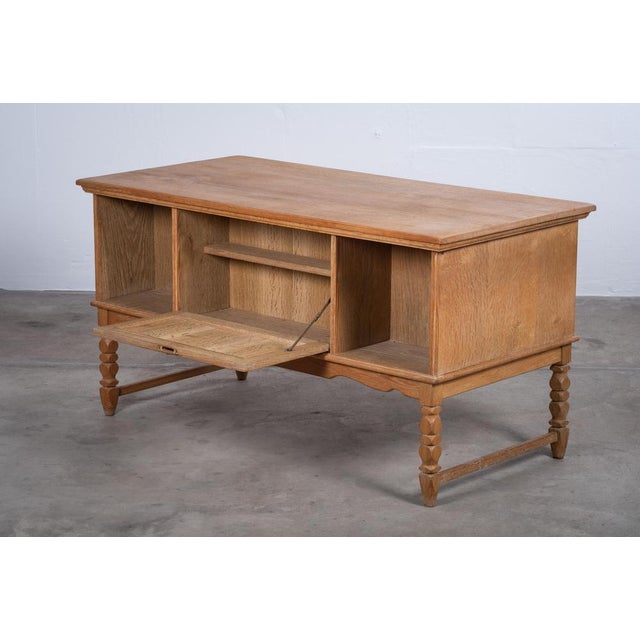 Freestanding Oak Desk attributed to Henning Kjærnulf, Denmark, 1960s For Sale - Image 13 of 16