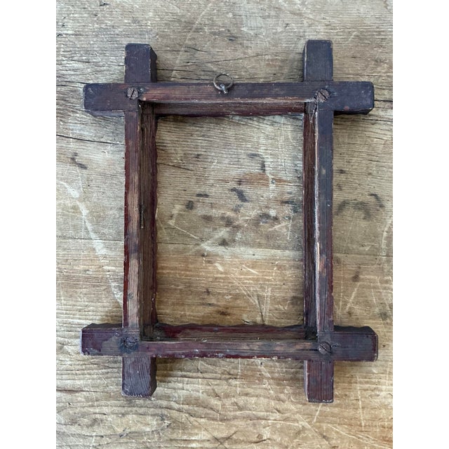 Coffee Vintage Boho Tramp Art Frame For Sale - Image 8 of 10