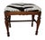 Petite Mid-20th century bench. Newly upholstered with authentic cowhide in a stylish zebra pattern. Carved solid hardwood...