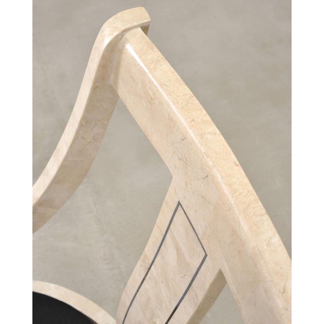 Pair of Maitland Smith Attributed Tessellated Stone Gondola Chairs For Sale - Image 15 of 18