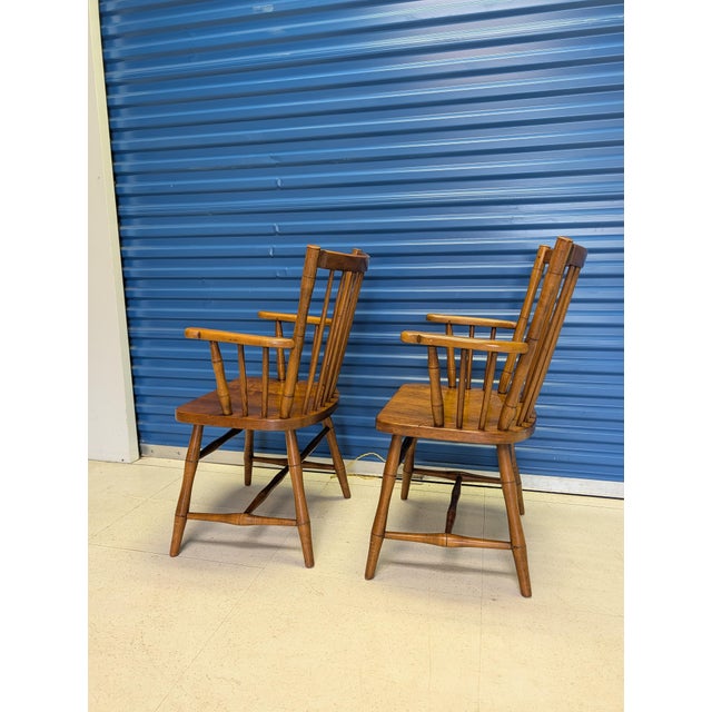 Vintage Mid-Century Stickley Cherry Valley Spindle Back Dining Chairs - Set of 6 (2 Arm, 4 Side) For Sale - Image 14 of 16