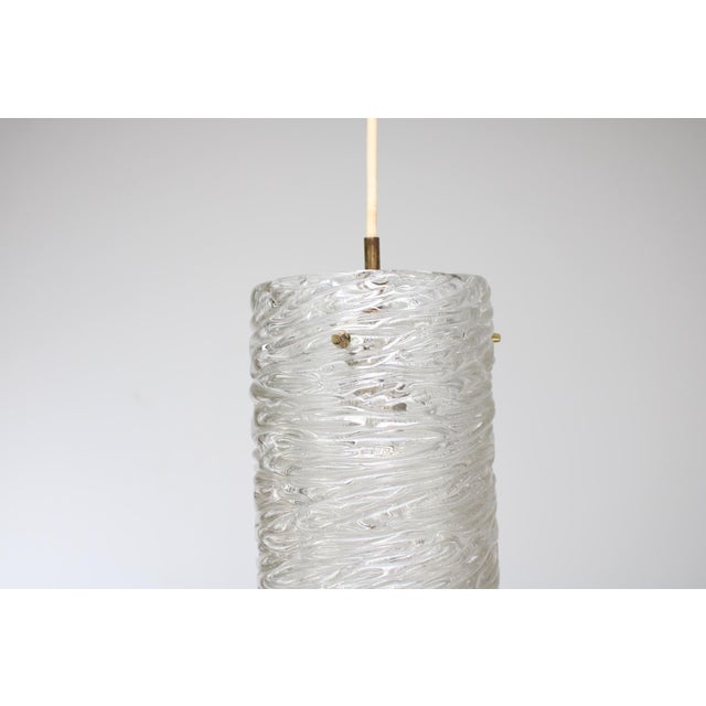 Large Cylindrical Glass Lamp from Kalmar, 1950s For Sale - Image 6 of 8