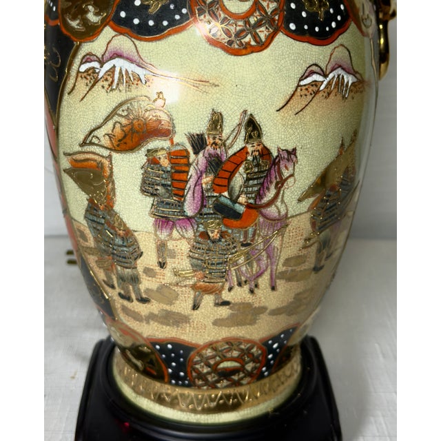 1970s Satsuma Style Chinoiserie Lamp by Turtle and Crane For Sale - Image 14 of 17