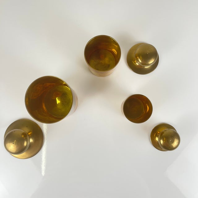 Mid-Century Modern Vintage Gilt Brass Boxes, 1960s, Set of 3 For Sale - Image 3 of 14