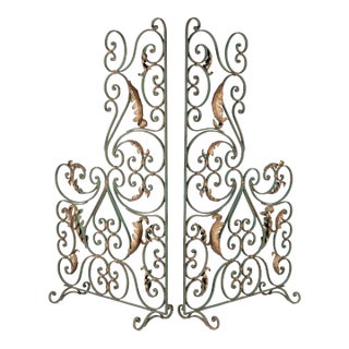 Pair of French Wrought Iron Screens or Room Dividers For Sale