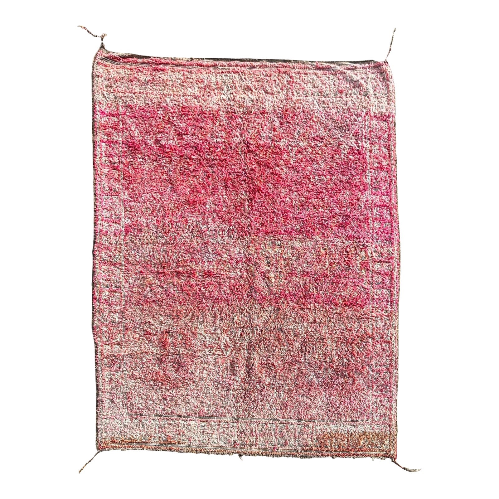 Boho Chic Moroccan Boujad Vintage Wool Rug | Chairish