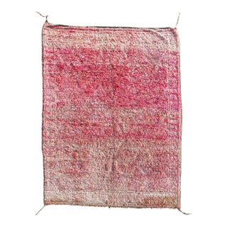 Boho Chic Moroccan Boujad Vintage Wool Rug For Sale