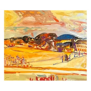 Jean Krille, Landscape 119, Oil on Wood, 1988 For Sale