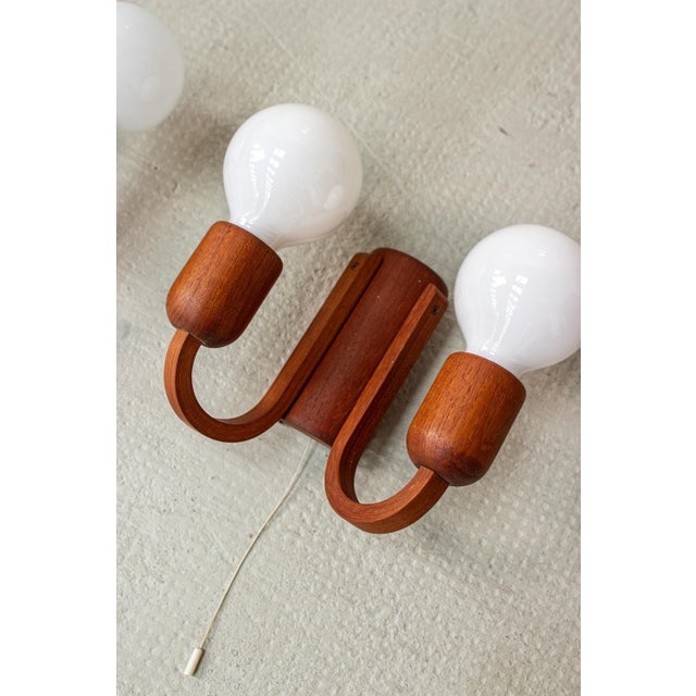 Wood Mid-Century Danish Teak Wall Light from Domus, 1960s For Sale - Image 7 of 16