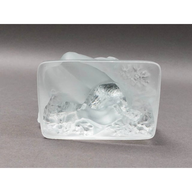 Glass Mid 20th Century Lalique Crystal France Hiver the Four Seasons Winter Statue Series Figure For Sale - Image 7 of 11
