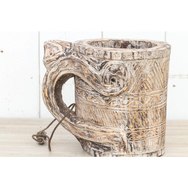 Tribal Hand-Carved Naga Milk Pot-Moyon For Sale - Image 3 of 8