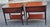 1940s Pair Regency Style Genuine Mahogany and Stenciled Tooled Leather Top Side Tables For Sale - Image 4 of 17