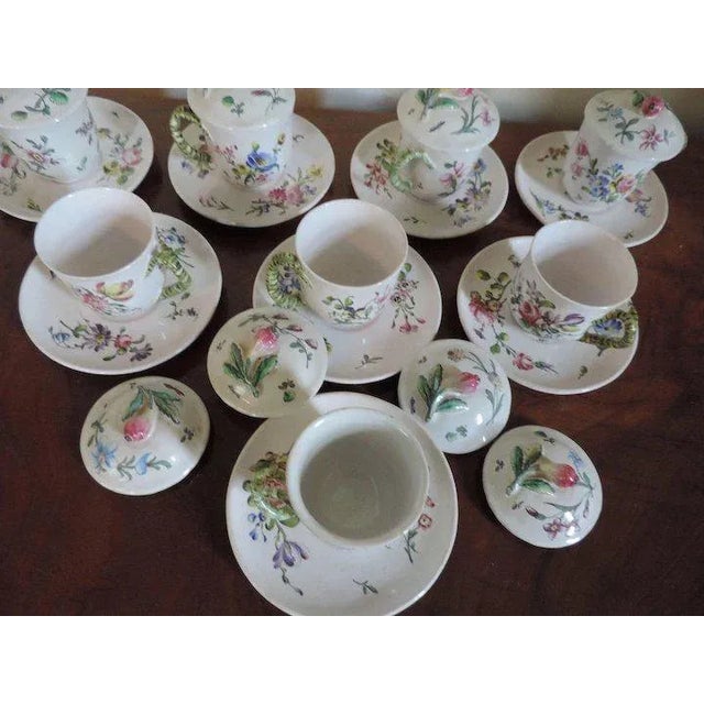 Ceramic 19th Century Veuve Perrin French Faience Tin Glaze Pottery Pots De Creme- 16 Pieces For Sale - Image 7 of 11