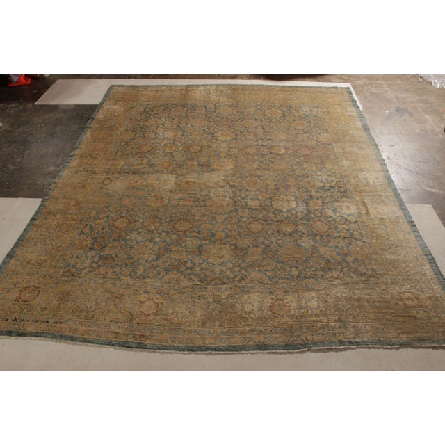 Traditional Antique Sultanabad Persian Rug in Beige-Brown and Blue Floral Pattern For Sale - Image 3 of 9