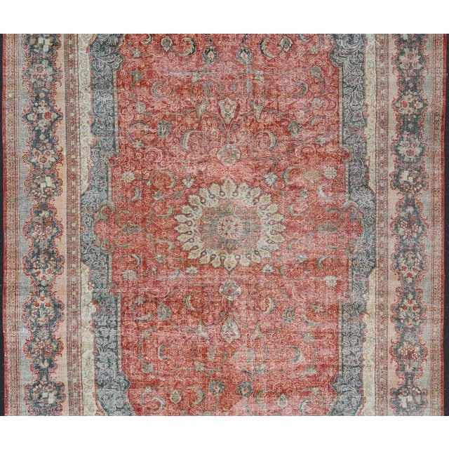 Large Antique Persian Mahal Rug With Central Medallion and Regal Design 12'4 X 20'4 For Sale - Image 4 of 17