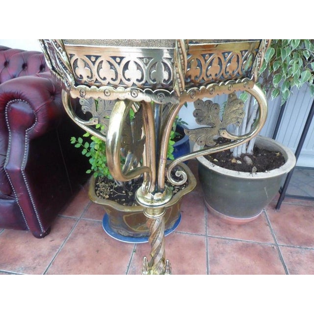 19th Century Antique Ornate Victorian Brass Plant Stand, 1870 For Sale - Image 5 of 13