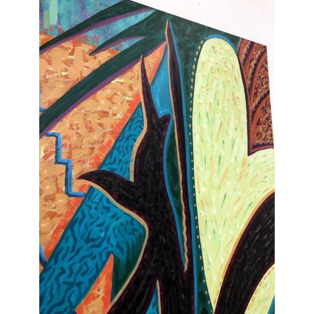 Orange "Everybody Wants to Rule the World" Contemporary Original Abstract Acrylic Painting by Albert Leon Sultan For Sale - Image 8 of 13