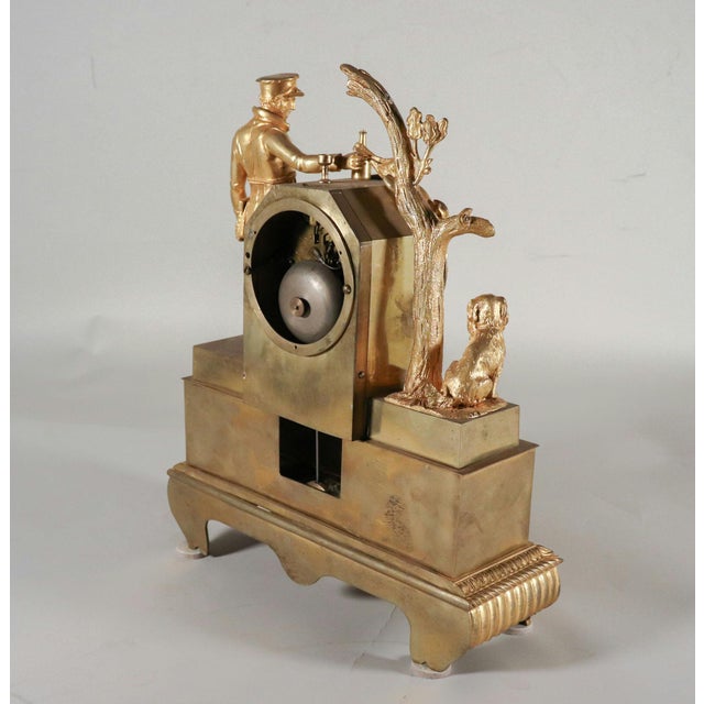 19th Century French Napoleon III Empire Gilt Bronze Clock With Hunting Motifs For Sale - Image 4 of 12