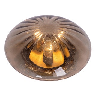 Round Smoked Glass Flush Mount from Hillebrand, Germany, 1970 For Sale