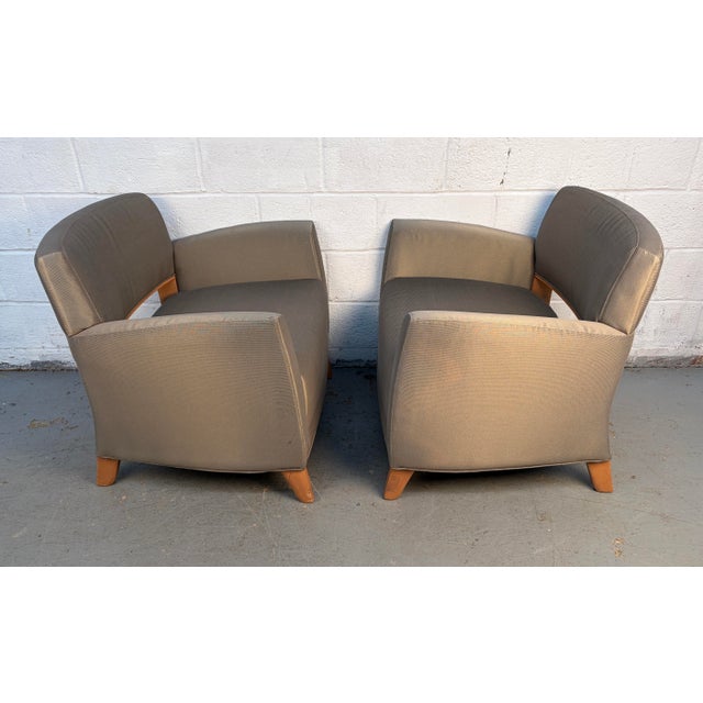 1990s Pair of Sleek Modern Lounge Chairs by Bernhardt For Sale - Image 5 of 11