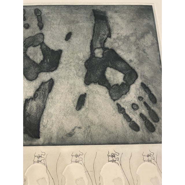 David Finkbeiner (born 1936) etching on paper. Pencil signed and numbered 9 of 12. Inscribed "From the Fritz Eichenberg...